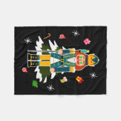 Pastel Christmas Nutcracker In Snow Christmas Fleecedecke (Vorderseite (Horizontal))