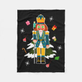 Pastel Christmas Nutcracker In Snow Christmas Fleecedecke (Vorderseite)