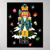 Pastel Christmas Nutcracker In Snow Christmas Poster (Vorne)