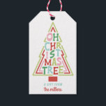 Pastel Christmas | Oh Weihnachtsbaum Geschenkanhänger<br><div class="desc">Dieses spielerische Tag zeigt das Sprichwort "oh Christmas Tree" mit abwechselnden Farben in Form eines Baumes. Die Farben sind rosa,  rot,  grün und hellblau.</div>