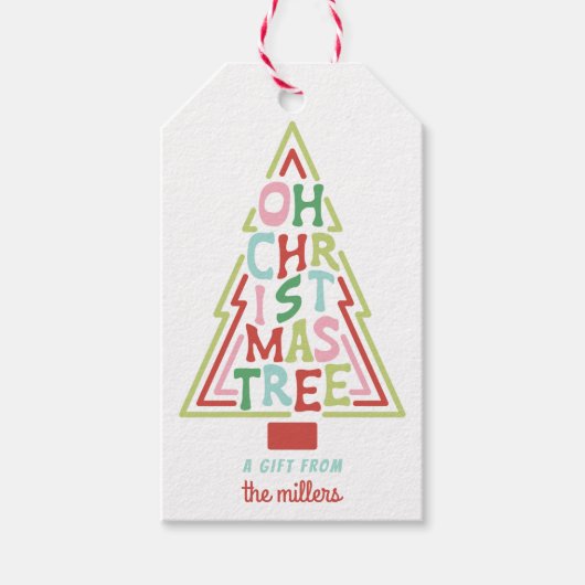 Pastel Christmas | Oh Weihnachtsbaum Geschenkanhänger (Vorderseite)