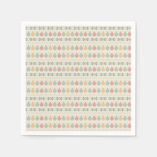 Pastel Christmas Ornaments Serviette (Vorderseite)