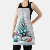 Pastel Christmas Oversized Blue Pink Ornament Schürze (InSitu)