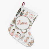Pastel Christmas Pattern Custom Name Stocking Großer Weihnachtsstrumpf (Vorderansicht (hängend))