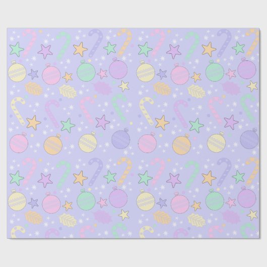 Pastel Christmas Pattern Geschenkpapier (Flach)