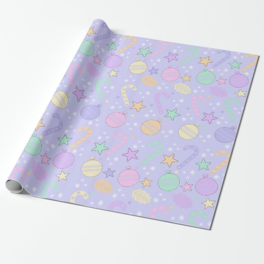Pastel Christmas Pattern Geschenkpapier (Ungerollt)