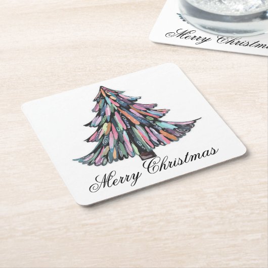 Pastel Christmas Rechteckiger Pappuntersetzer (angewinkelt)