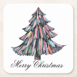 Pastel Christmas Rechteckiger Pappuntersetzer