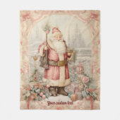Pastel Christmas Retro Santa Claus Wohngestaltung Fleecedecke (Vorderseite)
