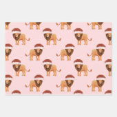 Pastel Christmas Safari Tiere | Lion Zebra Tiger Geschenkpapier Set (Vorderseite)
