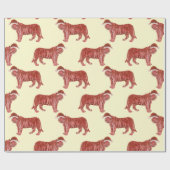 Pastel Christmas Safari Tiere Pink Tiger Geschenkpapier (Flach)