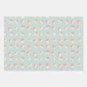Pastel Christmas Snowmen Stars Plaid Geschenkpapier Set (Vorderseite 2)