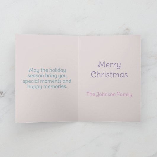 Pastel Christmas Tree Feiertagskarte (Innenseite)