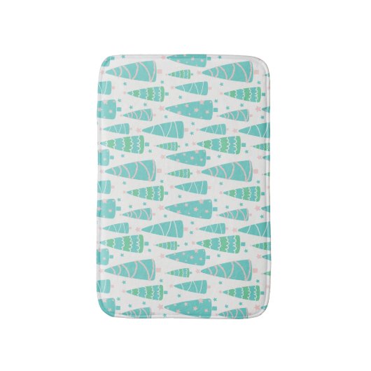Pastel Christmas Tree Forest Badematte (Vorderseite Vertikal)