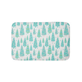 Pastel Christmas Tree Forest Badematte