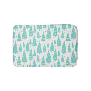 Pastel Christmas Tree Forest Badematte