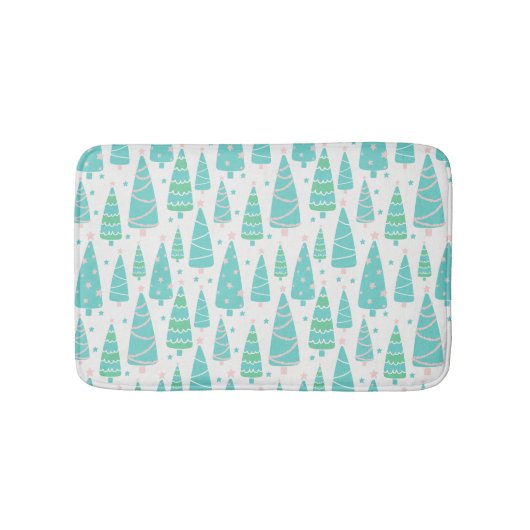 Pastel Christmas Tree Forest Badematte (Vorderseite)