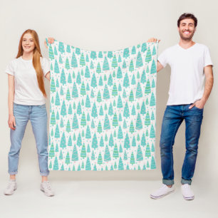 Pastel Christmas Tree Forest Fleecedecke