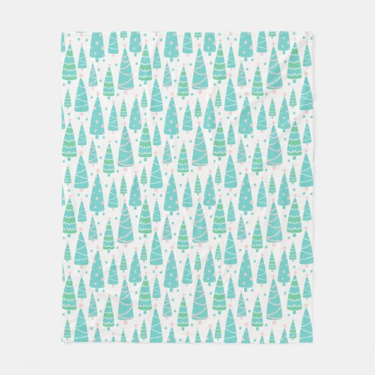 Pastel Christmas Tree Forest Fleecedecke (Vorderseite)