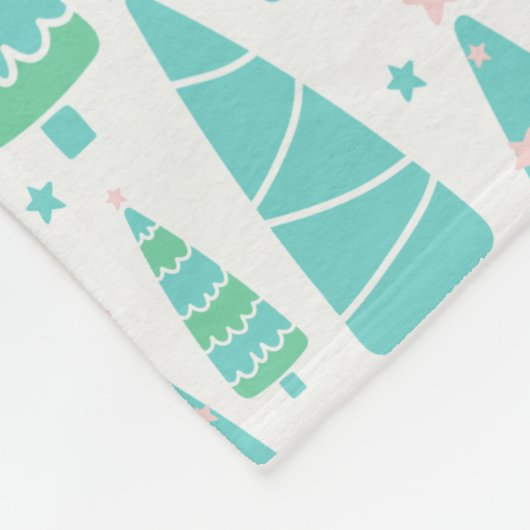 Pastel Christmas Tree Forest Fleecedecke (Ecke)
