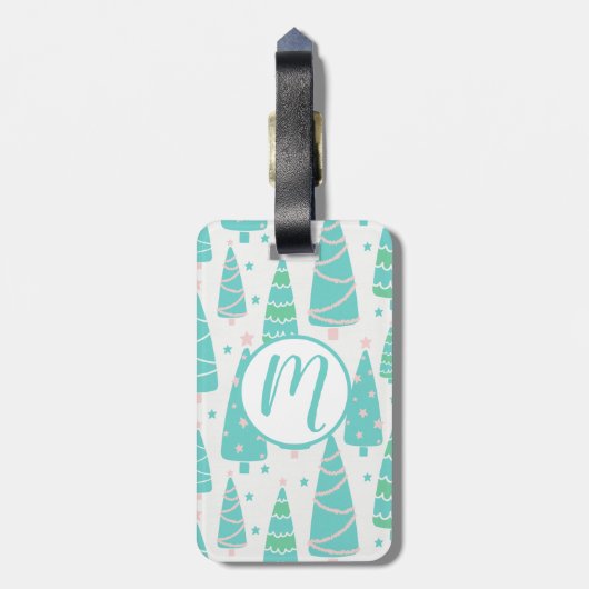 Pastel Christmas Tree Forest Gepäckanhänger (Rückseite vertikal)