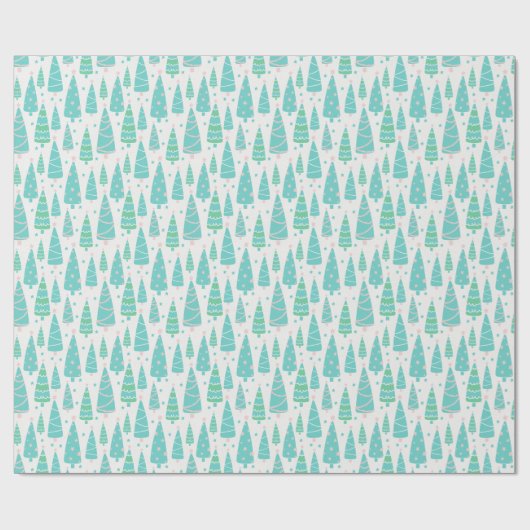 Pastel Christmas Tree Forest Geschenkpapier (Flach)