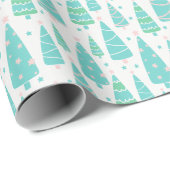 Pastel Christmas Tree Forest Geschenkpapier (Rolleneckpunkt)
