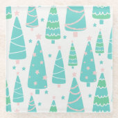 Pastel Christmas Tree Forest Glasuntersetzer (Vorderseite)