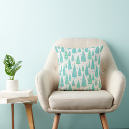 Pastel Christmas Tree Forest Kissen
