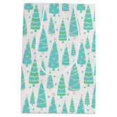 Pastel Christmas Tree Forest Mittlere Geschenktüte (Rückseite)