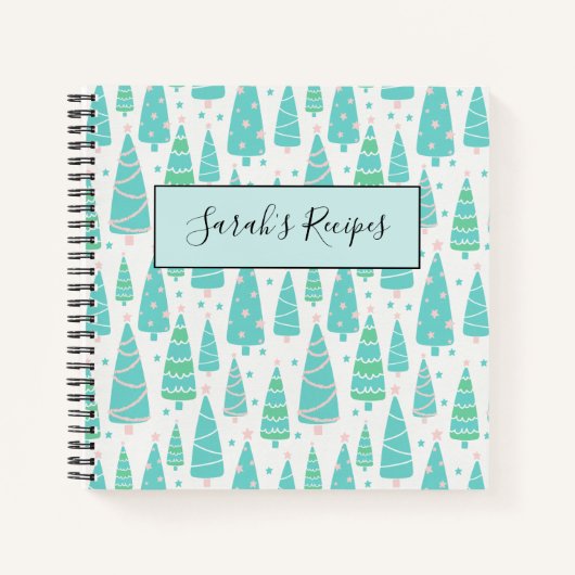 Pastel Christmas Tree Forest Notizblock (Vorderseite)