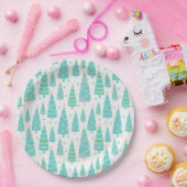 Pastel Christmas Tree Forest Pappteller (Party)