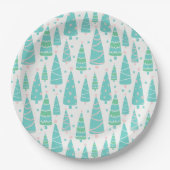 Pastel Christmas Tree Forest Pappteller (Vorderseite)