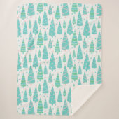 Pastel Christmas Tree Forest Sherpadecke (Vorderseite)