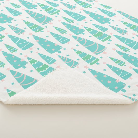 Pastel Christmas Tree Forest Sherpadecke (3/4)