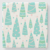 Pastel Christmas Tree Forest Steinuntersetzer (Vorderseite)