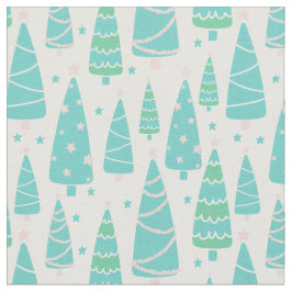Pastel Christmas Tree Forest Stoff