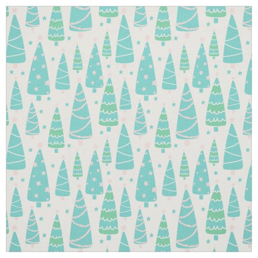 Pastel Christmas Tree Forest Stoff (Muster)