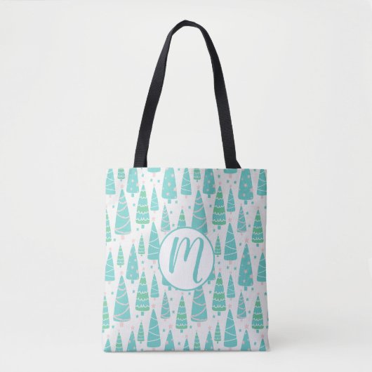 Pastel Christmas Tree Forest Tasche (Vorderseite)