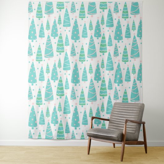 Pastel Christmas Tree Forest Wandteppich (Beispiel)