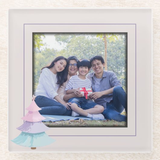 Pastel Christmas Tree Glasuntersetzer (Vorderseite)