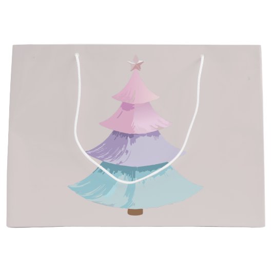 Pastel Christmas Tree Große Geschenktüte (Vorderseite)
