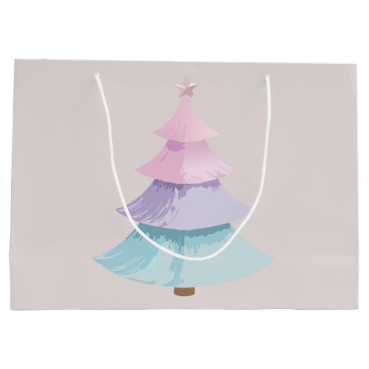 Pastel Christmas Tree Große Geschenktüte (Rückseite)