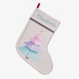 Pastel Christmas Tree Großer Weihnachtsstrumpf