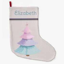 Pastel Christmas Tree Großer Weihnachtsstrumpf