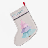 Pastel Christmas Tree Großer Weihnachtsstrumpf (Rückseite (Hängend))