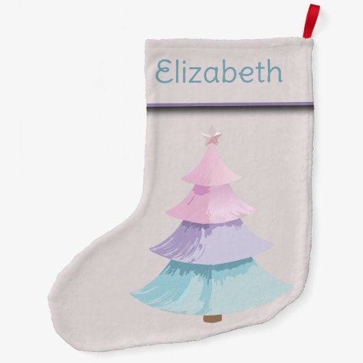 Pastel Christmas Tree Großer Weihnachtsstrumpf (Rückseite)