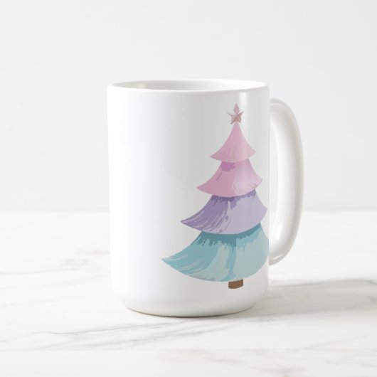 Pastel Christmas Tree Kaffeetasse (VorderseiteRechts)