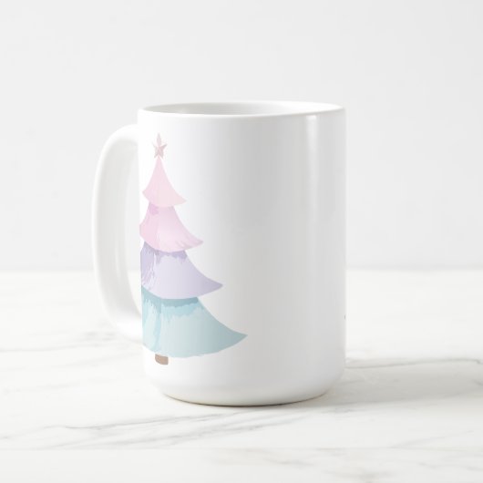Pastel Christmas Tree Kaffeetasse (Vorderseite Links)