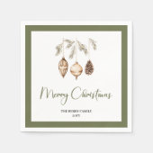 Pastel Christmas Tree Minimal Family Name Napkins Serviette (Vorderseite)
